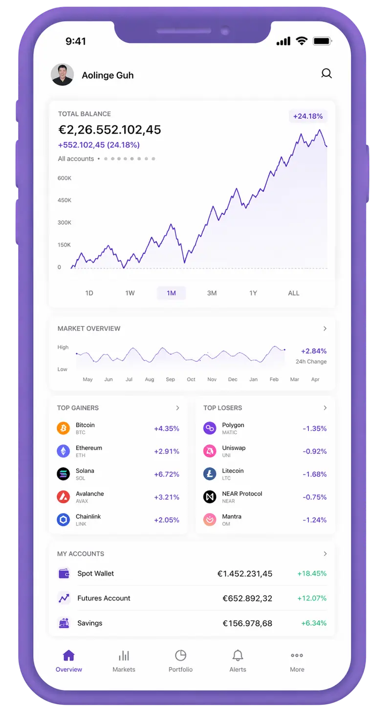 Valorstead mobile app showing portfolio overview